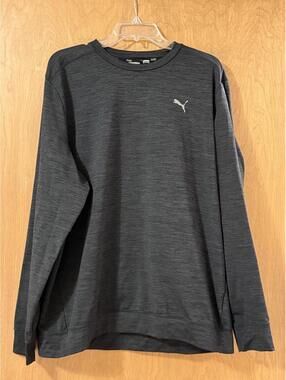 Puma Men's Crew Neck Sweatshirt | Size XXL | Dark Heather Black